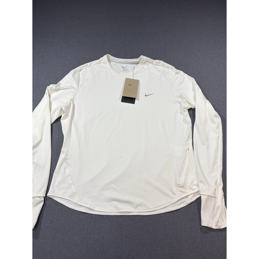 Women's Nike Dri-FIT Swift Running Long Sleeve Shirt White HQ0503-133 Large